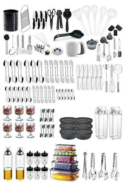 Homerest 166 Parça Çatal Kaşık Bıçak Takımı, 12 Kişilik Sade Model Yemek Takı...