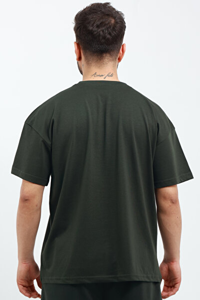 OXVİN Ανδρικό 100% βαμβακερό πλεκτό T-Shirt OVERSIZED (RELAXED FIT)