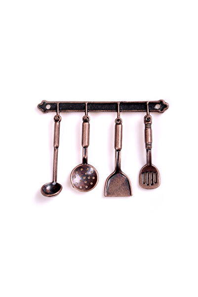 Choice بيت دمى مصغر من النحاس بمقياس 1:12، مقلاة، وعاء طبخ، غلاية، أدوات مطبخ