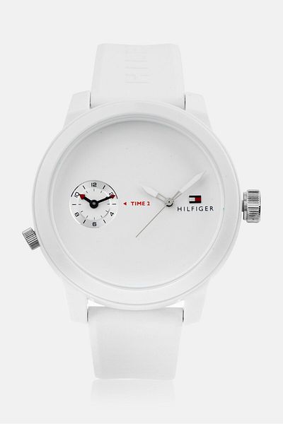 Tommy Hilfiger Men 1791324 Analogue Silicone Watch 44 Mm, White