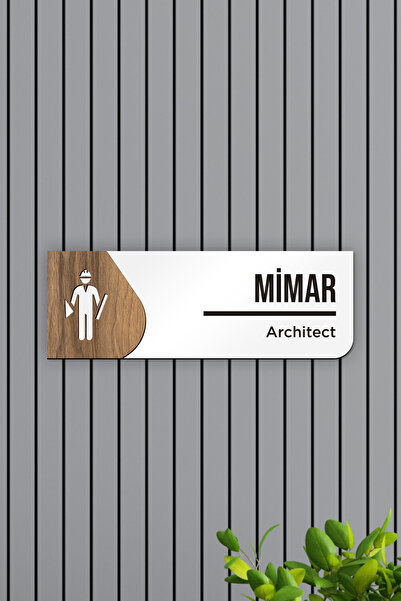 AHWART Mimar Ofis Oda Kapı İsimliği Yönlendirme Tabelası Levhası Kişiselleşti...