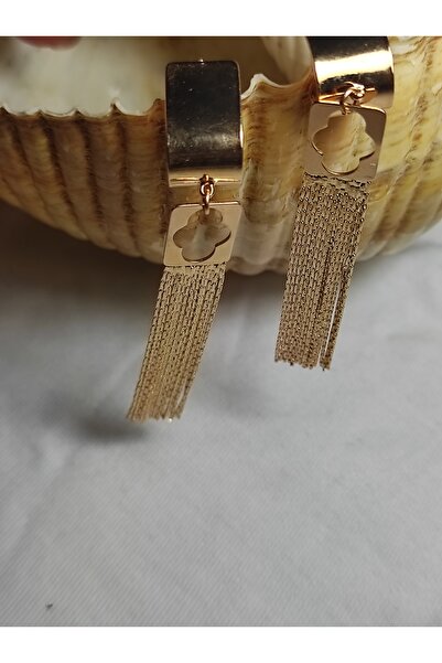 Sallantılı Gold rengi küpe
