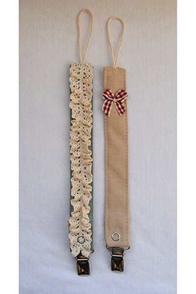 MinnieBee Fırfır ve Kurdele 2'li Bebek Emzik Askısı