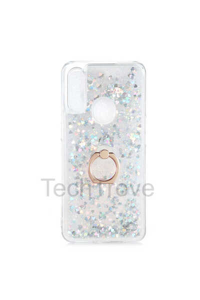 TechTrove Oppo A31 Kılıf Simli Sıvılı Tasarım Kamera Koruma Çıkıntılı Yüzüklü...