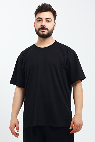 OXVİN Ανδρικό 100% βαμβακερό πλεκτό T-Shirt OVERSIZED (RELAXED FIT)