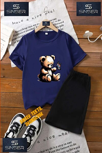 SS SİNSER Tricou cu gât rotund cu imprimeu personalizat pentru copii BEAR SIT...