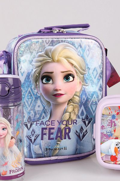 Disney DEKOMUS LICENȚIAT ELSA FROZEN „BAG DE MÂNCARE, BOL DE MÂNCARE ȘI BIBEROAN TRITAN DE 500 ML MÂNCARE LA ȘCOALA S