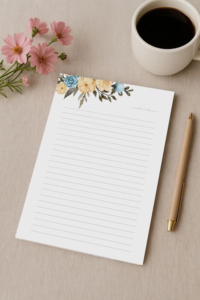 inkglo Bloc de note A5 cu model floral 15x21cm Bloc de note cu linii cu model colorat