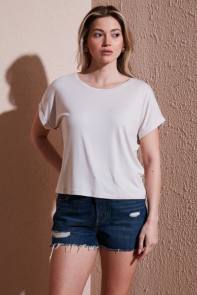 Fashion Friends Comfort Fit Crew Neck Blouse Bluz 25Y0519K1