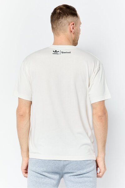 adidas Men Sportswear Fit Short Sleeves Outdoors T-Shirt, Off White