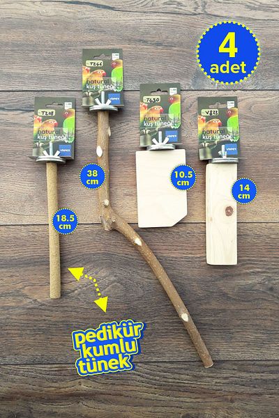 Vixpet Venty 4 Pieces Natural Parrot Perch Set - Sand Perch M469