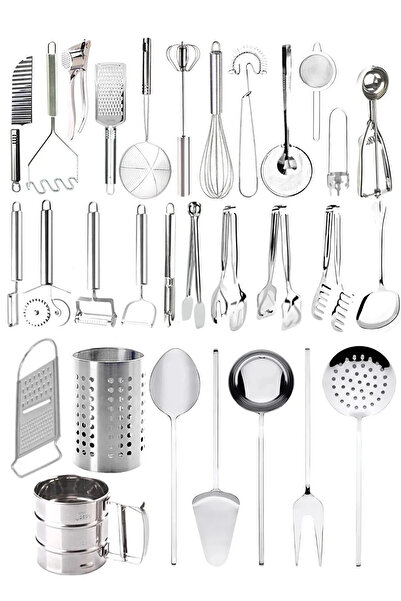 Homerest Paslanmaz Çelik Mutfak Gereçleri Çeyiz Seti Pratik Mutfak Araç Gereçleri Servis Maşa Çeşitleri