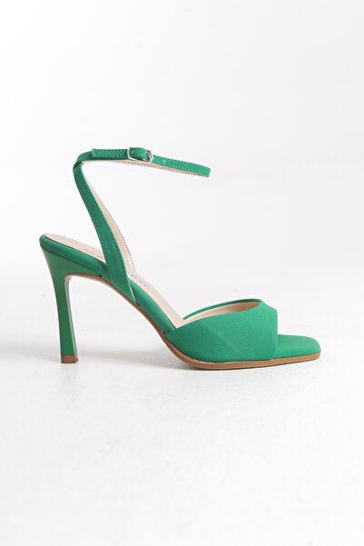 MARSEDO Lara Women's Blunt Toe Heeled Strappy Daily Sandals Green