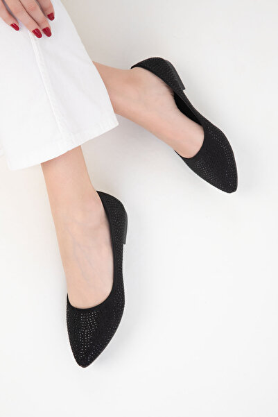 SOHO Siyah Süet Kadın Babet 20573