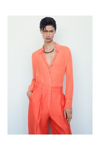 MANGO Woman Spodnie damskie pomarańczowe 67039235