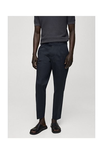 MANGO Midnight Blue Men's Trousers 77010571