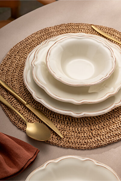 Emsan Antik 24 Parça 6 Kişilik Porselen Yemek Takımı