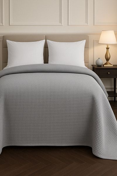Formeya Buntes Wafer-Muster, doppelte Piqué-Tagesdecke, Hotel-Piqué, 200 x 230 cm