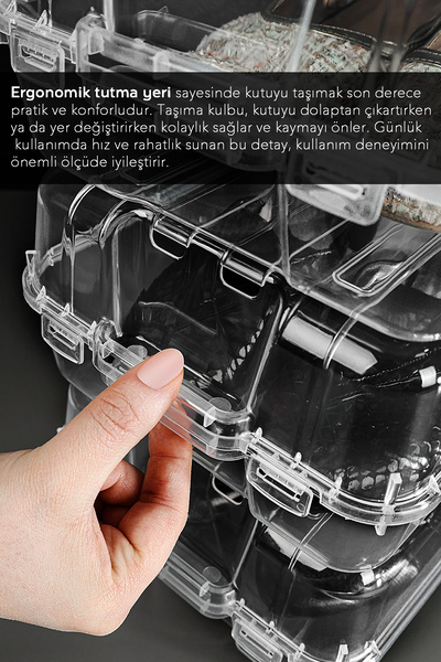 Meleni Home 10 Adet Kadın Ayakkabı Kutusu - Şeffaf Ayakkabı Düzenleyici Saklama Kutusu Organizer Seyahat Kutusu