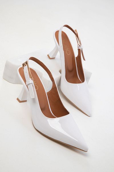 SOHO Weiße Lackleder Damen Klassische Schuhe mit Absatz 20364