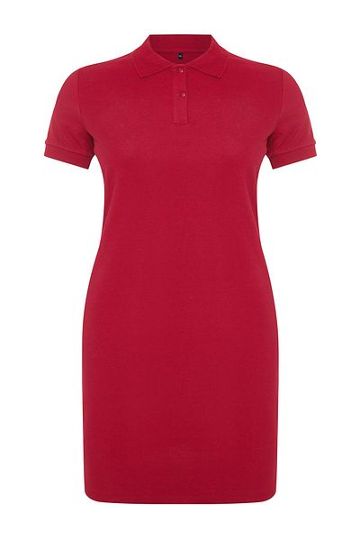 Trendyol Curve Weinrotes Mini-Strickkleid mit Polokragen TBBSS24AH00164