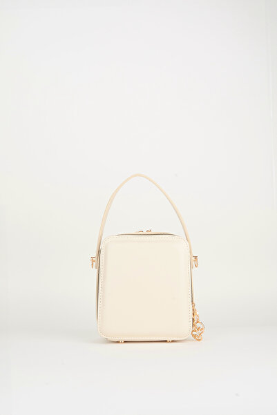 Vivaq Women's Hazer Cream 3 Compartment Lined Faux Leather Adjustable Strap Zipper Closure Hand and Shoulder Bag