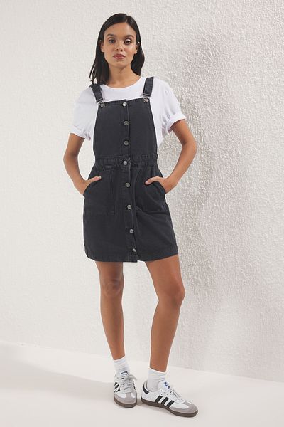 Trendyol Collection Anthracite Mini Salopet Denim Dress Twoss25El00702