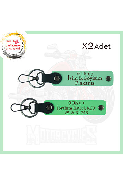 Asortishey Emergency 2-Key Chain with Name Plate and 0 Rh (-) Written for Mot...