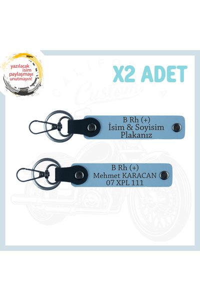 Asortishey Emergency 2-Piece Keychain Set with Friends, Name Plate and B Rh +...