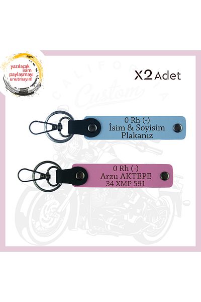 miawiki Name Plate and 0 Rh (-) Blood Group Written 2 Keychain, Gift, Sky Blue-Pink, Speed Enthusiasts