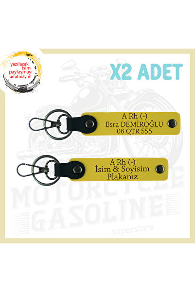 Miaju Yellow, Special Meaningful 2-Piece Keychain with Name Plate and a Rh (-...
