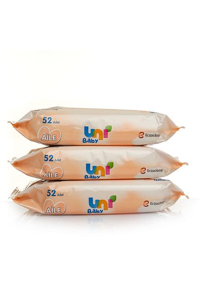 Uni Baby Family Wet Wipes 3X52 Pieces