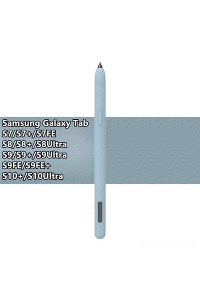 Choice جراب قلم سيليكون أزرق اللون لجهاز S7 اللوحي، غطاء قلم لمس، لون موحد لجهاز Tab S6 Lite S7 ...