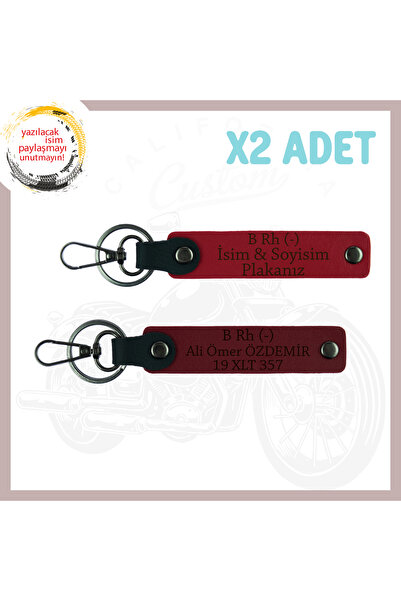 Asortishey Custom 2-Piece Keychain with Name Plate and B Rh (-) Blood Type Wr...