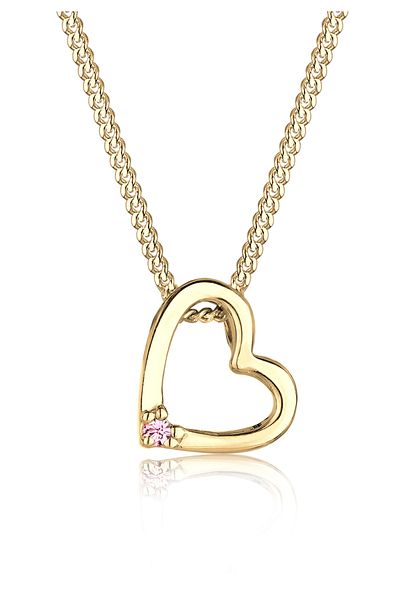 ELLI Necklace Ladies Heart Pendant With Crystal In 925 Sterling Silver