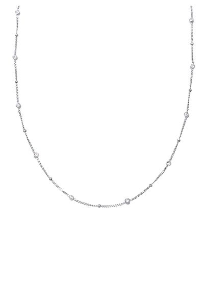 ELLI Necklace Necklace With Stone Women Circle Ballchain Glass Crystals Xirius Cut White 925 Sterling Sil