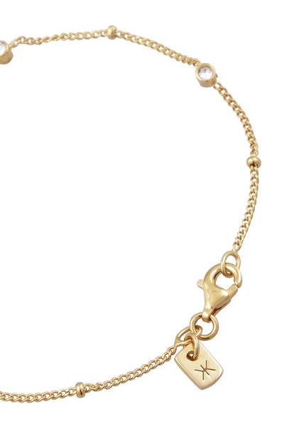 KUZZOI Náramek Náramek Pánské kuličkové řetízky Skleněné krystaly Xirius Cut White 925 Sterling Silver Summer / Be