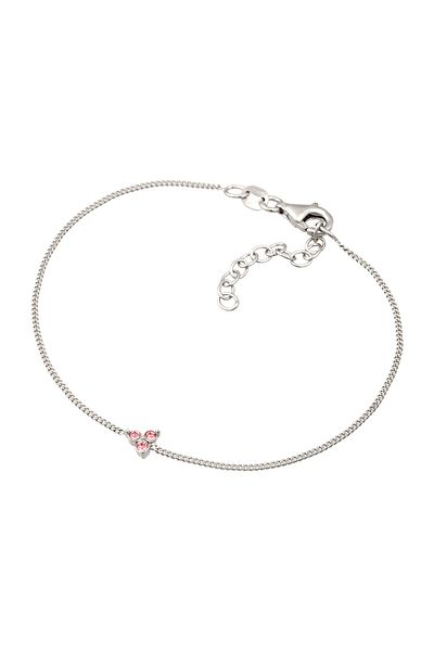 ELLI Bracelet Bracelet Women Link Chain Glass Crystals Xilion Cut Rose 925 Sterling Silver 16 Cm
