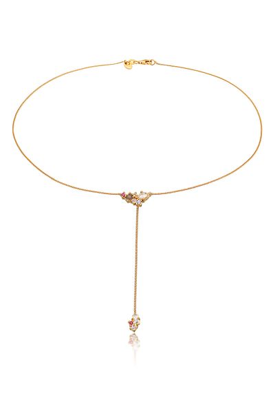ELLI Halskette Elli PREMIUM Y-Kette Damen Anhänger Amethyst Marquiseschliff Topas Baguetteschliff Saphir Diam