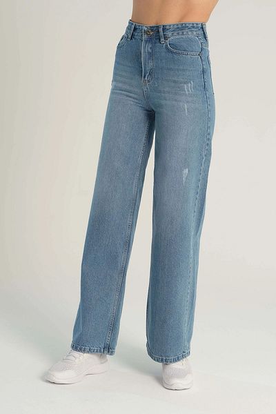 bacc Women's Blue Wide Fit Denim Trousers Bcbsk-25700-Kt0045