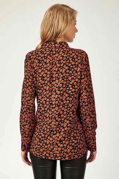 bacc Women's Orange Patterned Long Sleeve Shirt Bcbsk-25700-K5000