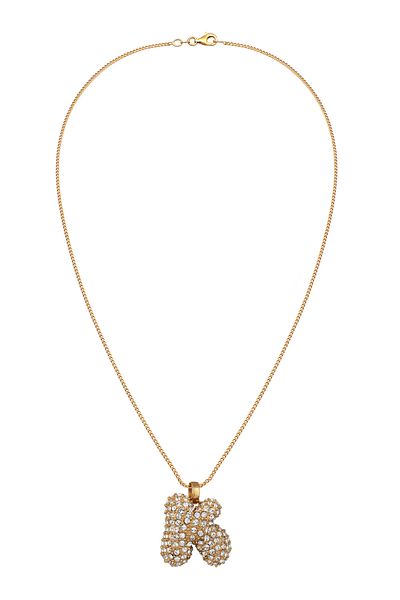 ELLI Halskette Damen Halskette Bubble Letter Anhänger Glaskristalle Xilion Cut Weiß 925 Sterling Silber Go