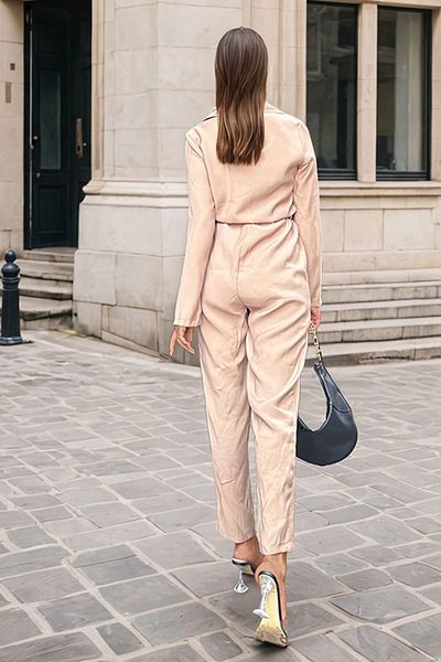 bacc Women's Mink Airobin Pocket Belted Safari Jumpsuit Bcbsk-25700-3164