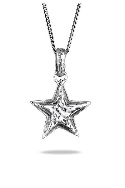 KUZZOI Halskette Kette mit Anhänger Herren Stern Panzerkette 925 Sterling Silber Festival 60 cm