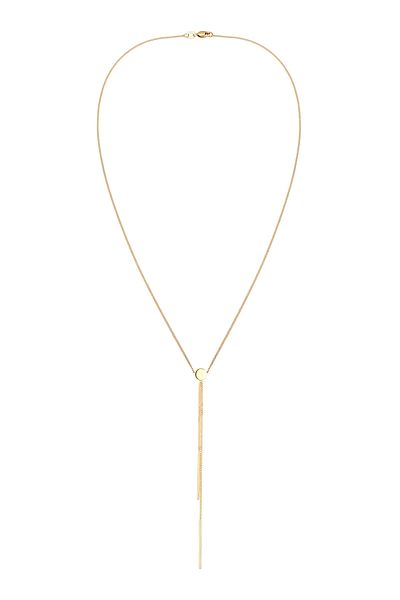 ELLI Halskette Y-Kette ohne Stein Damen Panzerkette 375 Gelbgold Party/Silvester Gold 45