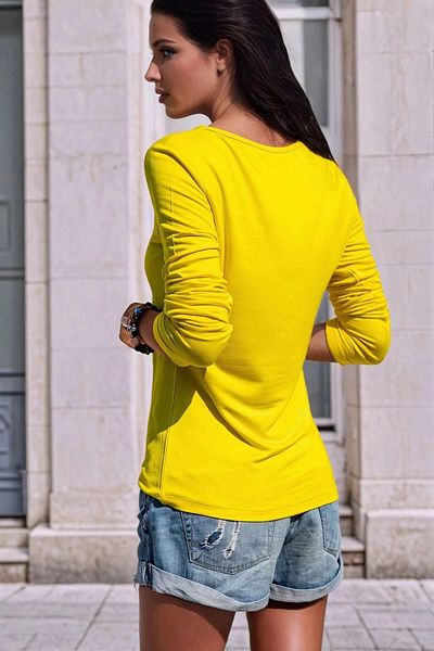 bacc Women's Light Yellow Square Neck Soft Textured Blouse Bcbsk-25700-3166
