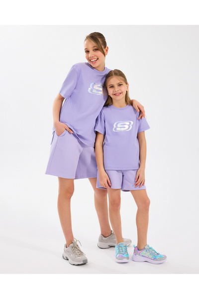 SKECHERS G Essential T-Shirt Büyük Kız Çocuk Mor Tshirt SK232139-505