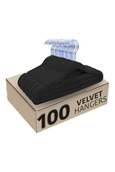 Yelajoy 100-Piece Velvet Cloth Hangers ，Non-Slip，360 Degree Rotatable Hook，for Pants, Coats, Shirts