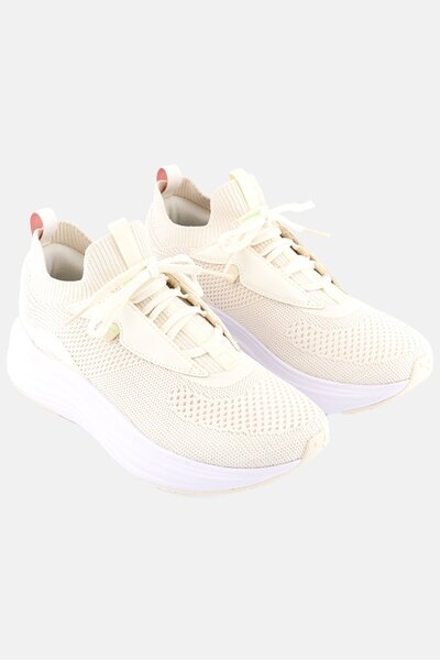 Puma Women Softride Stakd Lace Up Training Shoes, Beige/White