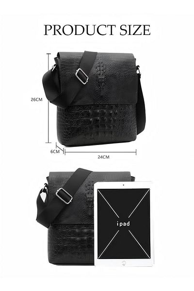 Generic Duniso Men's Crocodile Pattern Crossbody Bag Faux Leather Shoulder Bag New Trend Fashion Handbag